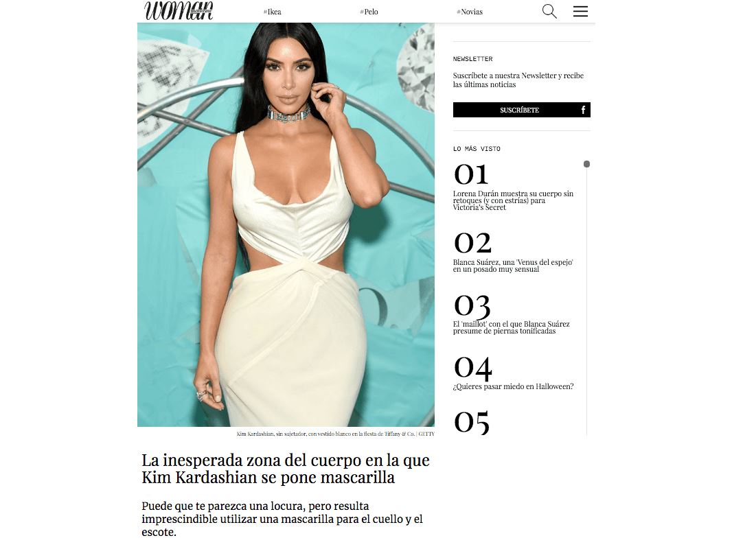 BIOXIDEA News BIOXIDEA via Woman Madame Figaro: La inesperada zona del cuerpo en la que Kim Kardashian se pone mascarilla