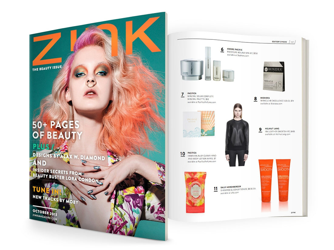 BIOXIDEA News Editor's Pick - BIOXIDEA Miracle48 Excellence Gold Face & Body Lift featured in Zink Magazine